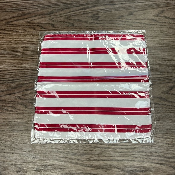 NEW White w/ Red Stripe Silk Pocket Square - Picture 1 of 4